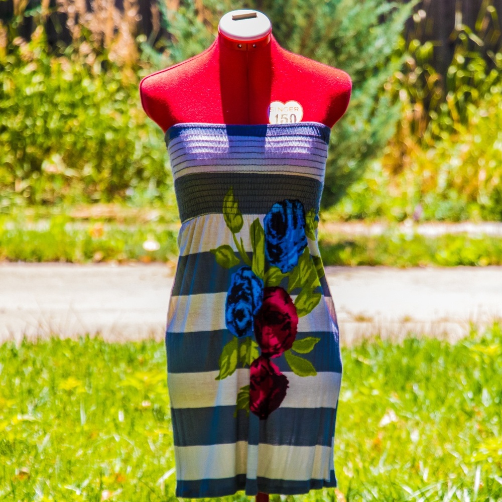 Floral and stripes top/dress